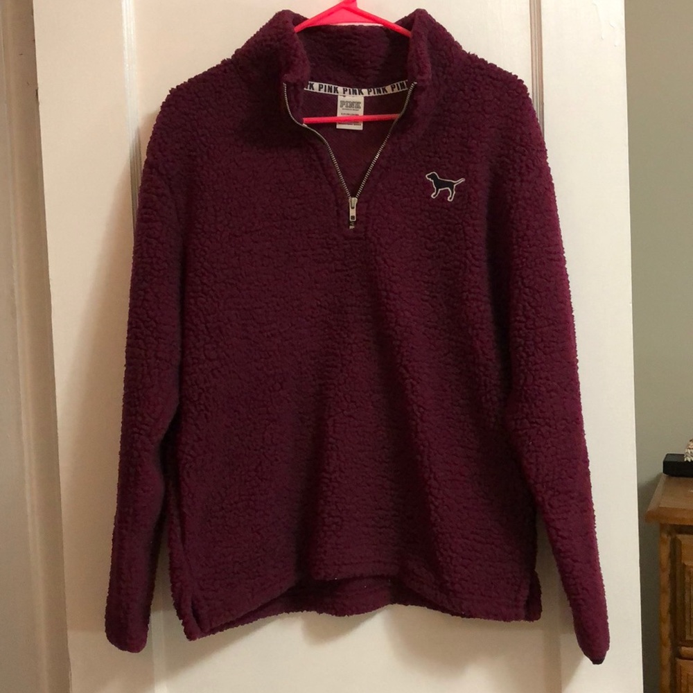 RESERVED - VS Pink Sherpa half zip